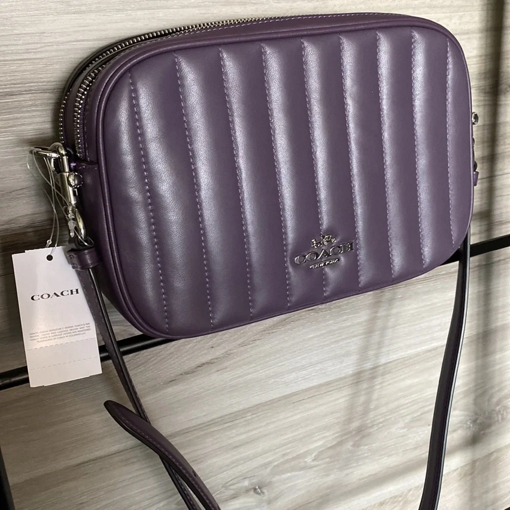 NWT- Coach Linear Quilted Nappa Leather Jes Crossbody, Amethyst